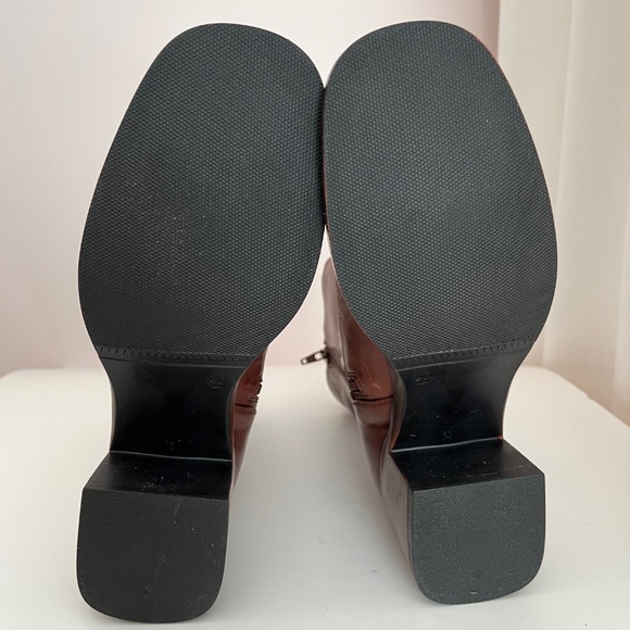 Leather Block Heel Booties - Picture 7 of 10